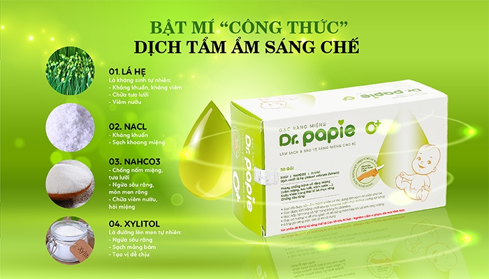 Dr.Papie là gạc răng miệng tẩm ẩm đầu tiên tại Việt Nam 