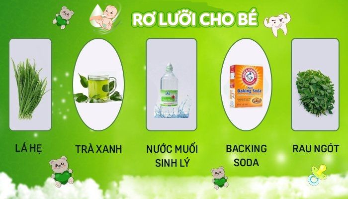 rơ lưỡi cho trẻ bằng gạc khô