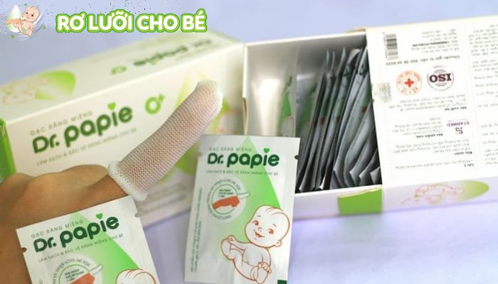 gạc răng miệng Dr.Papie giúp bé trị tưa lưỡi hiệu quả